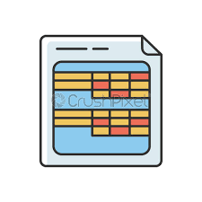 Spreadsheets < back icon search home. Spreadsheets Rgb Color Icon Business Analytics And Financial Accounting Report Stock Vector Crushpixel