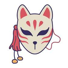 Kitsune Mask Sticker Ad Paid Ad Sticker Mask Kitsune Kitsune Mask Mask Drawing Fox Artwork