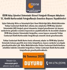 Sınav sonucu sorgulama, sınava giriş belgesi alma, sınav yeri öğrenme, soru ve cevap görüntüleme gibi pek çok işi ai̇s'te. Osym Osym Aday Islemleri Sisteminde Guncel Fotografi Olmayan Adaylarin T C Kimlik Kartlarindaki Fotograflariyla Sinavlara Basvuru Yapabilmeleri Https Www Osym Gov Tr Tr 19389 Osym Aday Islemleri Sisteminde Guncel Fotografi Olmayan Adaylarin Tc