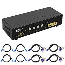 Hdmi Kvm Switch 4 Port Dual Monitor Extended Display Ckl Usb Kvm Switch Hdmi 4 In 2 Out With Audio Microphone Output And Usb 2 0 Hub P Kvm Switches Hdmi Port