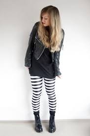 Black And White Striped Tights Outfit Black N White Striped Leggings All Black Dr Martens Black Tights How To Wear Leggings Doc Martens