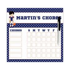 Personalized Football Chore Chart For Kids Dry Erase Chore