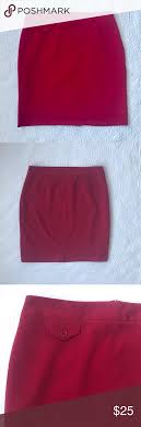 Dress Barn Red Pencil Skirt Lined Holidays Career Red Pencil Skirt Classy Skirts Pencil Skirt