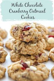 Soft And Chewy White Chocolate Cranberry Oatmeal Cookies In 2020 Oatmeal Cranberry Cookies Oatmeal Cookies Chewy White Chocolate Cranberry Cookies