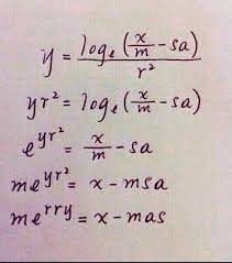 Christmas Xmas In Maths And Numeral Calculations Y Ln X M S A R R M E R R Y X M A S Funny Christmas Messages Christmas Humor Christmas Memes Funny