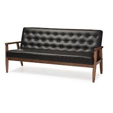 Besides good quality brands, you'll also find plenty of discounts when you shop for retro sofa during big sales. Sorrento Mid Century Retro Modern Faux Leather Upholstered Wooden 3 Seater Sofa Black Baxton Studio Target