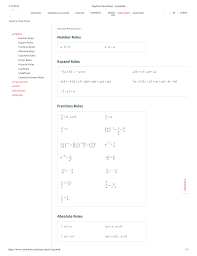 Divide a,b into n subintervals of. Algebra Cheat Sheet Symbolab Pdf
