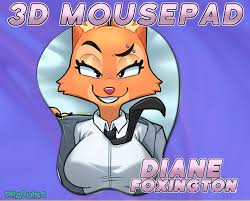 Diane Foxington Bad Guys Furry 3D Oppai Mousepad With Wrist Rest - Etsy  Denmark