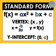 Standard Form Of Quadratic Functions Quadratics Quadratic Functions Standard Form