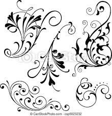 Floral scrolling pattern by violetwaters. Floral Scrolls Vector Floral Scroll Ornaments Grouped For Easy Editing Canstock