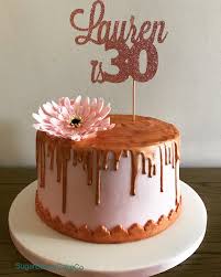 60th Birthday Cake Topper Rose Gold 30th Birthday Rose Gold Drip Gerbera Flower Cake Bolo De Aniversario Adulto Bolos De Aniversario Aniversario De 30 Anos
