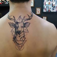 F ans quest, clamor, create, and adapt elements of j.k rowling's exploration into magic and wonder with amazing tattoos of all shapes, sizes, colors and. Harry Potter Geometric Deer Tattoo On Upper Back