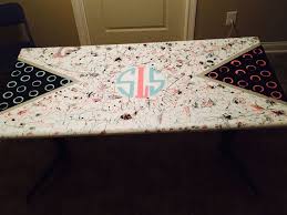 Diy Paint Splattered And Monogrammed Beer Pong Table Beer Pong Table Painted Beer Pong Tables Kiddo Gifts