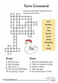 Farm Crossword Word Puzzles For Kids Puzzles For Kids Farm