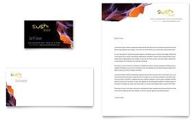 Sushi Restaurant Business Card And Letterhead Template Design By Stocklayouts Restaurant Business Cards Letterhead Sample Letterhead Template
