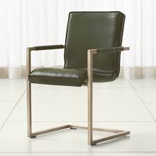 Hudson Green Leather Dining Chair Crate And Barrel Chic Office Chair Dining Chairs Tan Leather Chair