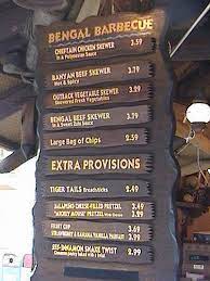 Bengal Barbecue 2007 Menu Prices Adventureland Disneyland Anaheim California Beef Skewers Polynesian Sauce Disneyland Resort