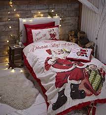 Catherine Lansfield Set Di Copripiumino E 2 Federe Motivo Babbo Natale Letto King Size 230 X 220 Cm 50 X 75 Idee Letto Lenzuola Camera Da Letto Natalizia