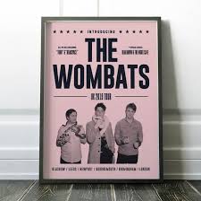A3 The Wombats Retro Inspired 2019 Uk Tour Poster Pink The Wombats Concert Posters Gig Poster The Wombat Tour Posters Gig Posters Concert Posters