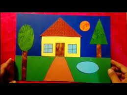 How To Make Scenery Of House Using Geometrical Shapes For Kids Step By Step Youtube Geometric Shapes Art Shapes For Kids Shapes Preschool geometric shapes art