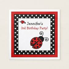 Black And Red Dot Ladybug Red Ladybug Birthday Black And White Polka Dots Paper Napkins Zazzle Com Ladybug Party Supplies Ladybug Birthday Polka Dot Paper