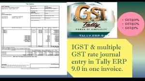Igst Multiple Gst Rate Journal Entry In One Bill Tally Erp 9 0