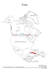 Cuba coloring page to color, print or download. Cuba On Map Of North America