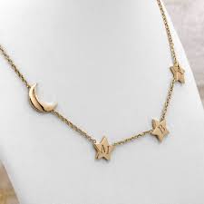 Collier lune en or superposé