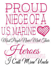 Proud Niece Of A Us Marine Svg Dxf Military Quotes Us Marine Image Font