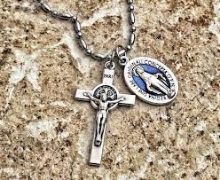 Miraculous Medal Necklace Cross Necklace Catholic Necklace Prayer Necklace Saint Medal Virgin Mary Necklace St Benedict Cross Cross Necklace Catholic Necklace Virgin Mary Necklace
