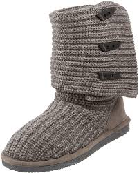 Ugg boots tall ugg grey boots buttons down the side knit boot ugg box not included ugg shoes. Bearpaw Bearpaw Women S Knit Tall Grey Warm Comfortable Convertible Collar Winter Boots Gray Ii 6 Walmart Com Walmart Com