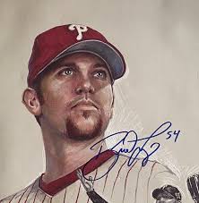 Brad Lidge Signed 16x20 Phillies 2008 Commissioned Art George Perez 1/5