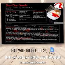 Halloween Recipe Card Template 4x6 And 3x5 Inch Sizes Etsy In 2020 Recipe Cards Template Recipe Cards Family Recipe Cards