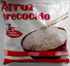 Bolsitas de arroz con etiquetita personalizada. Arroz Precocido Hacendado 1 Kg 6 X 167 G