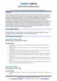 Look at our sample resume objective for cfo. Chief Financial Officer Resume Samples Qwikresume