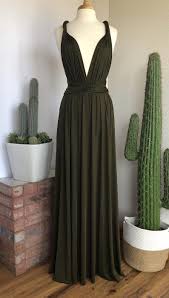 Dark Olive Green Bridesmaid Dress Custom Length Convertible Etsy In 2020 Olive Green Bridesmaid Dresses Green Prom Dress Green Bridesmaid Dresses