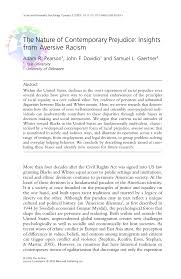 Pdf The Nature Of Contemporary Prejudice Insights From Aversive Racism
