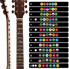 Details About 5pcs New Electric Acoustic Guitar Chord Chart Note Sticker For Beginner Practice
