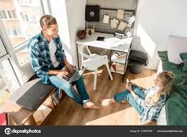Try adobe stock for free. High Angle View Couple Digital Devices Home Free Stock Photo C Andrewlozovyi 214675762
