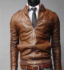 Men Fashion Slim Leather Jacket Leather Jacket Men Collar Leather Jacket Pu Leather Jacket