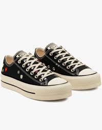 Check spelling or type a new query. Womens Converse All Star Natural Ivory Embroidered Floral Platform Low Black Converse