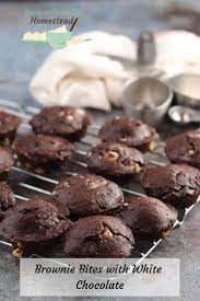 Fudgy Brownie Bites With White Chocolate Recipes From The Homestead Fudgy Brownies Brownie Bites White Chocolate Recipes