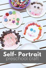 Creating a positive classroom community helps your preschoolers feel better about themselves. Paper Plate Button Self Portrait Preschool Craft No Time For Flash Cards