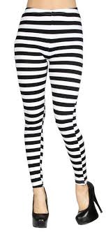 Black And White Striped Tights Horizontal Simplicity Women S Soft Black White Horizontal Striped Leggings W Back Pockets Black And White Leggings Black And White Pants Striped Leggings