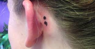 If it's a singular lightning bolt, then it probably means next to nothing. Semicolon Tattoo Behind The Left Ear