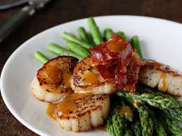 Asparagus With Scallops Browned Butter And Prosciutto Recipe Recipe Seafood Recipes Scallop Recipes Yummy Seafood