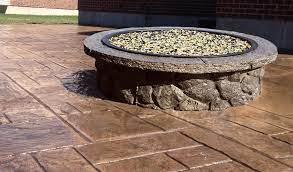 Concrete is not made up of combustible material and it lacks flammability. Stamped Concrete Fire Pit With Seating Concrete Craft