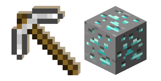Minecraft diamond ore from best selling videogame minecraft. Minecraft Iron Pickaxe And Diamond Ore Cursor Custom Cursor