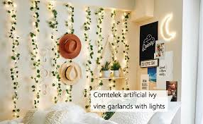 Maybe you would like to learn more about one of these? Amazon Com 12 Pack Fake Vines For Room Decor With 100 Led String Light Artificial Ivy Garland Hanging Plants Faux Greenery Leaves Bedroom Aesthetic Decor For Home Garden Wall Wedding Kitchen Dining