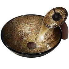 copper vessel sinks, waterfall faucet